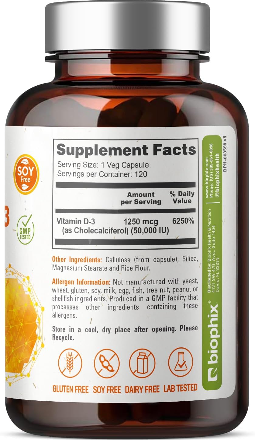 High-Potency Vitamin D-3 10000 IU Softgels 120 Count - Supports Strong Bones & Immune Health - Non-GMO, Soy-Free, Extra Virgin Olive Oil