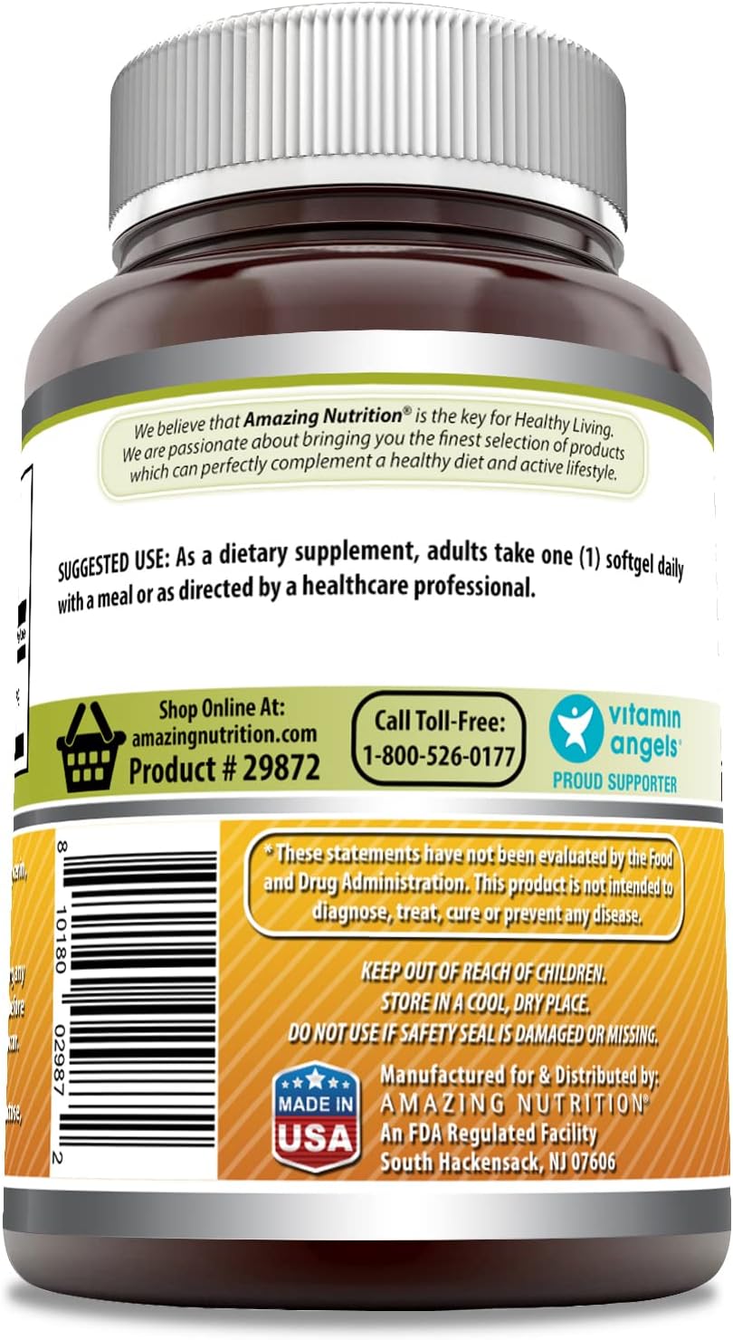 High Potency Vitamin D3 in Olive Oil Softgels - 5000 IU, 360 Count - Non-GMO, Gluten Free USA Made Supplement