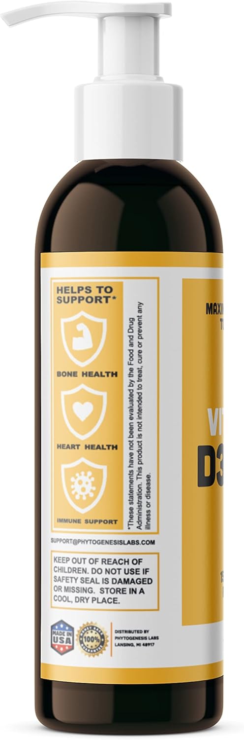 High Potency Vitamin D3 K2 Gel - 15000+ IU Per Pump - Bone & Joint Health, Immune Support - One Month Supply