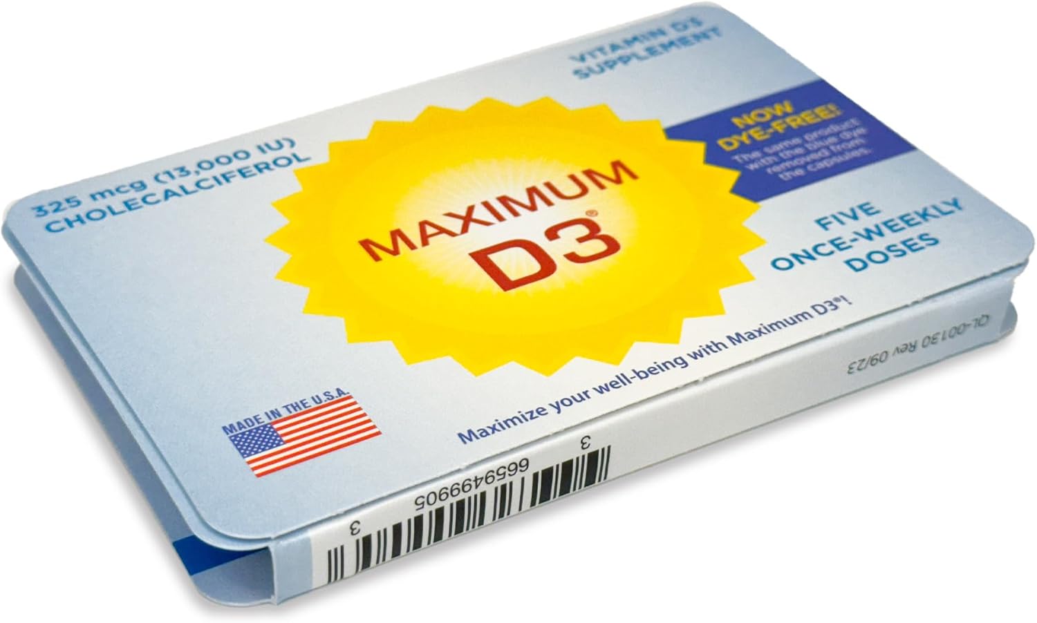 High Potency Vitamin D3 Supplement - 13,000 IU, 5 Capsules, 5-Week Supply - Packaging Variance