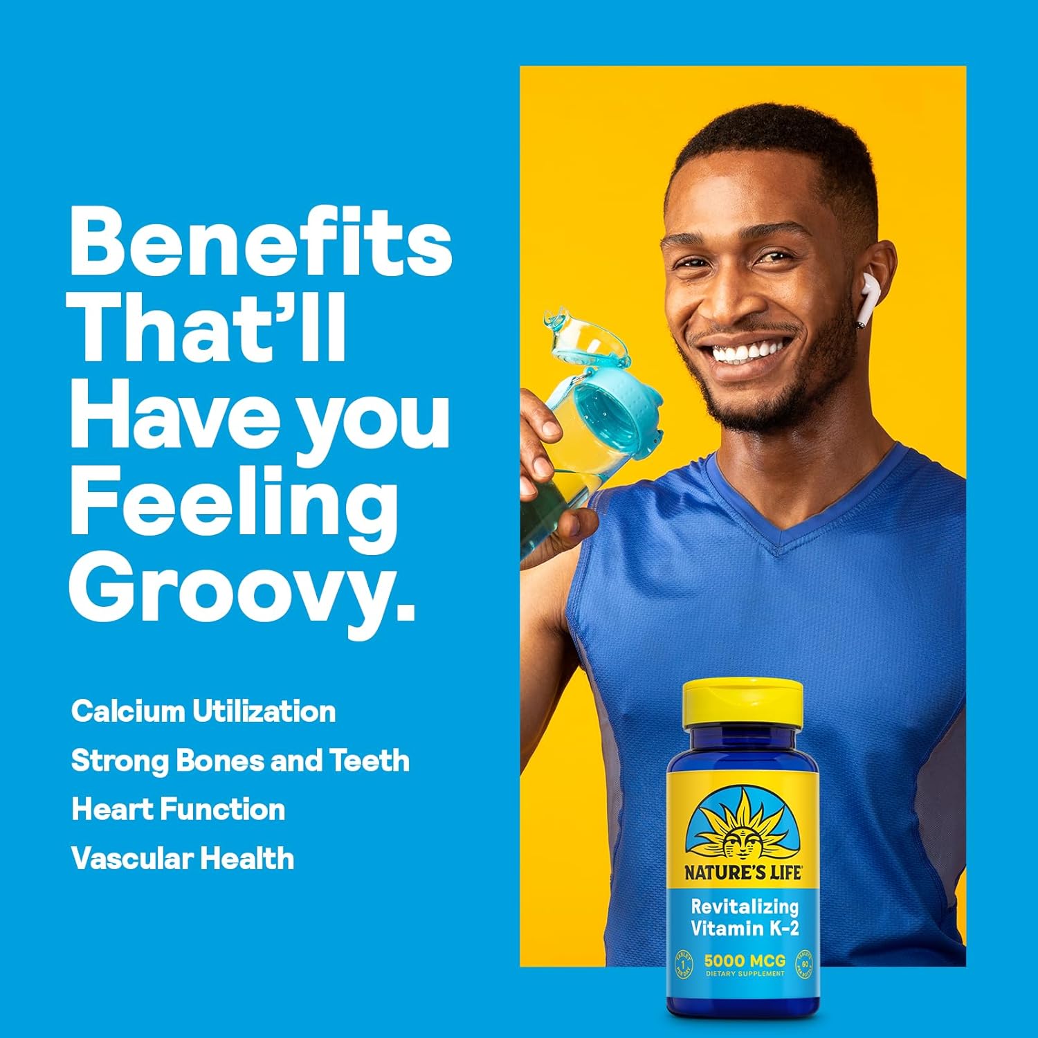 High Potency Vitamin K2 for Bone, Artery, and Heart Health Support - 60 Tablets, 60 Servings - Lab Verified Supplement with 60 Day Guarantee