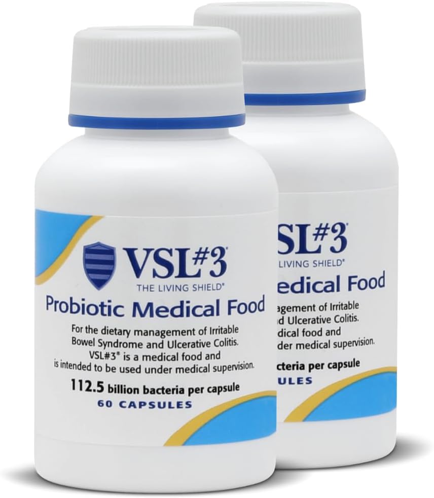 High Potency VSL#3 Probiotic Capsules for Digestive Health - 112.5 Billion CFUs, Multi-Strain Probiotics for Gut Support, Refrigerated, 120 Pack - Women & Men
