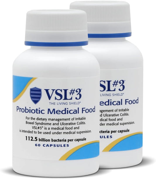 High Potency VSL#3 Probiotic Capsules for Digestive Health - 112.5 Billion CFUs, Multi-Strain Probiotics for Gut Support, Refrigerated, 120 Pack - Women & Men