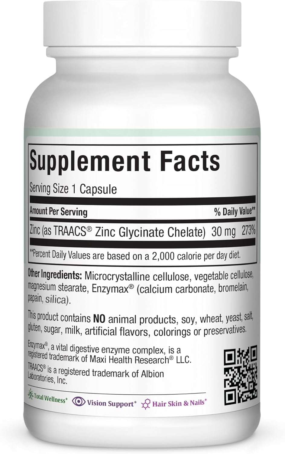 High Potency Zinc Vitamin with Enzymax for Enhanced Absorption - Immune Support Supplement for Adults - Chelated Zinc Capsules - Kosher & Made in USA - 100 Count