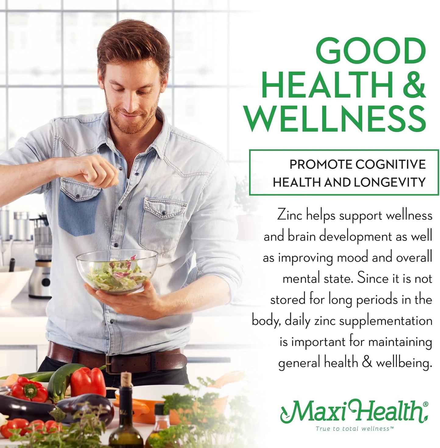 High Potency Zinc Vitamin with Enzymax for Enhanced Absorption - Immune Support Supplement for Adults - Chelated Zinc Capsules - Kosher & Made in USA - 100 Count