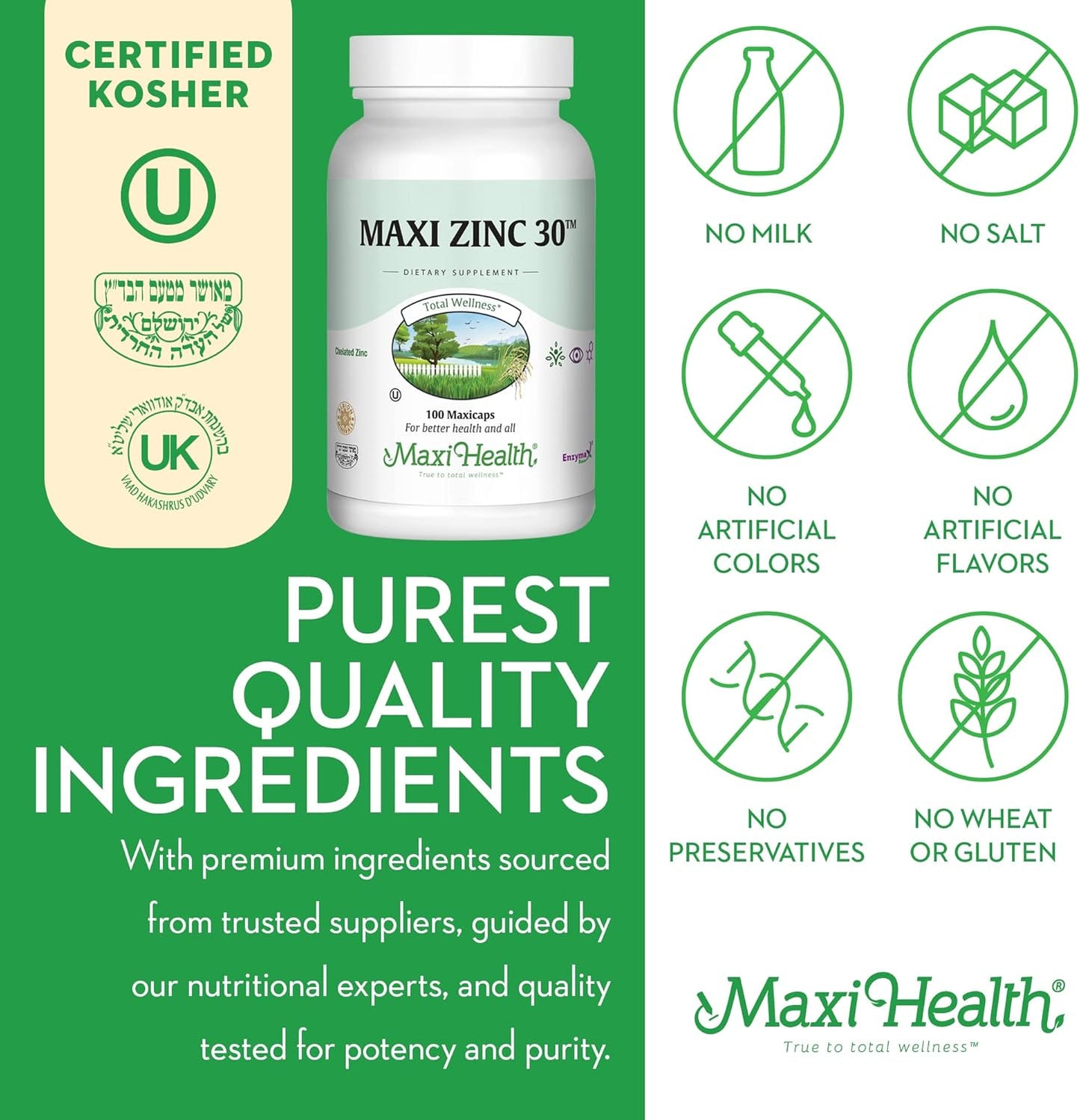 High Potency Zinc Vitamin with Enzymax for Enhanced Absorption - Immune Support Supplement for Adults - Chelated Zinc Capsules - Kosher & Made in USA - 100 Count