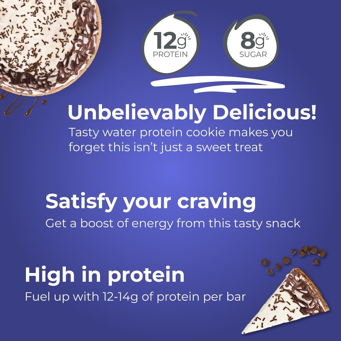 High Protein Chocolate Chip Cheesecake Wafer Bars, 1.4 oz (12 Pack) - Delicious Protein Snacks