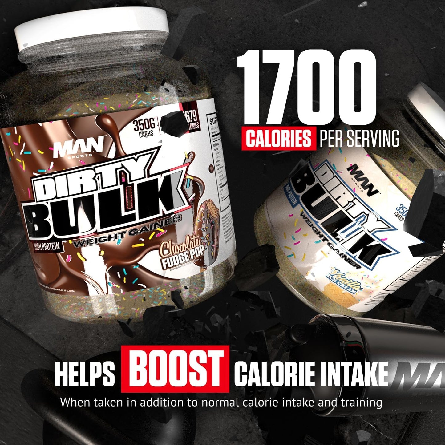 High Protein Chocolate Fudge Pop Weight Gainer Powder for Dirty Bulking - 52g Protein - Sportsman MAN Sports