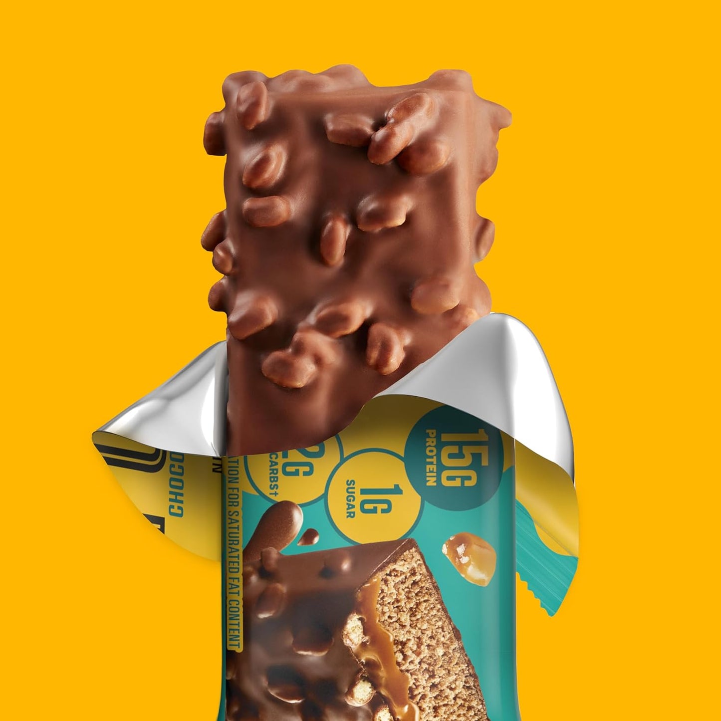 High Protein Chocolate Salted Caramel Snack Bars, 12 Count - FULFIL Brand, Pantry Staple