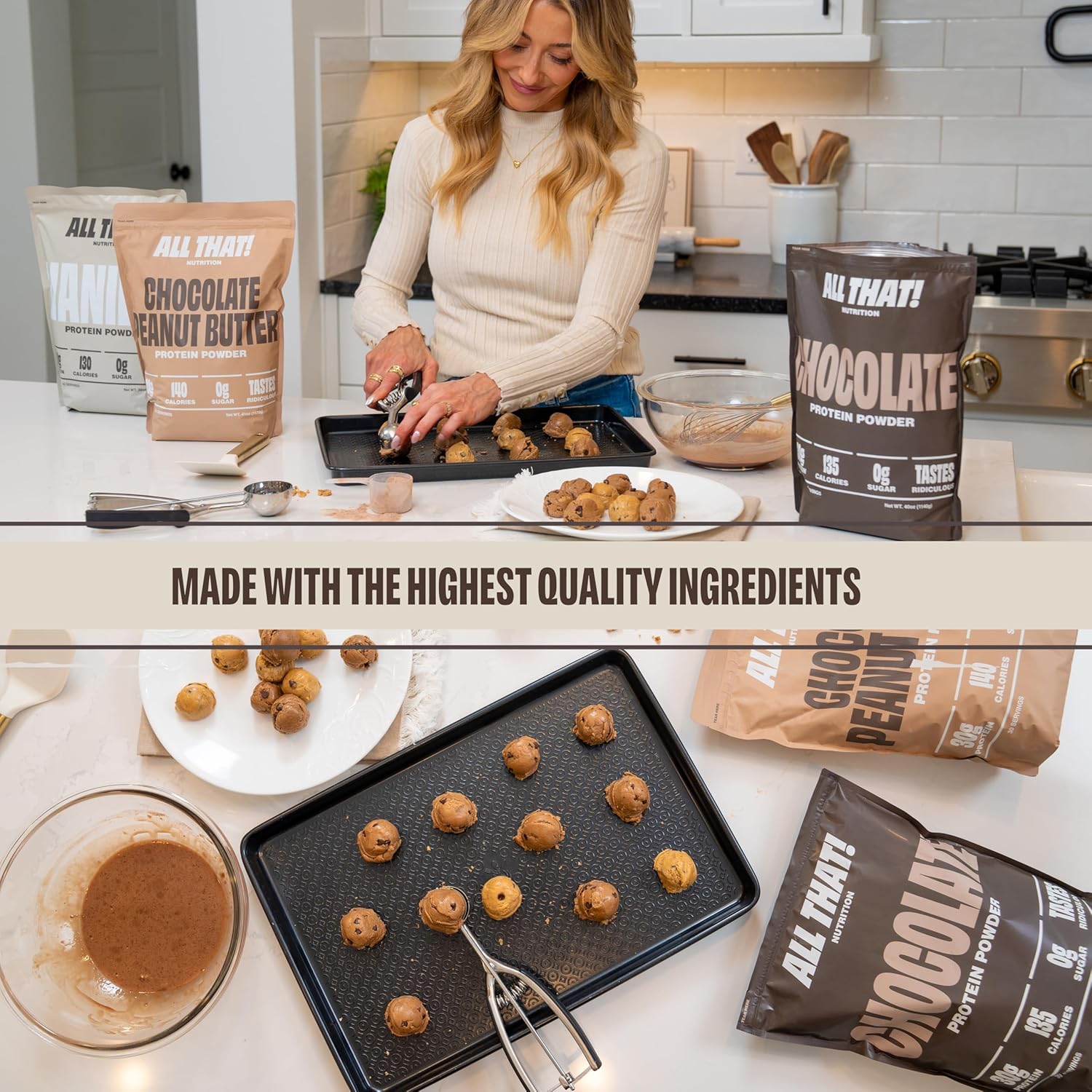 High-Protein Chocolate Whey Powder, Zero Sugar, Low Calorie, Gluten-Free, Soy-Free, 30 Servings