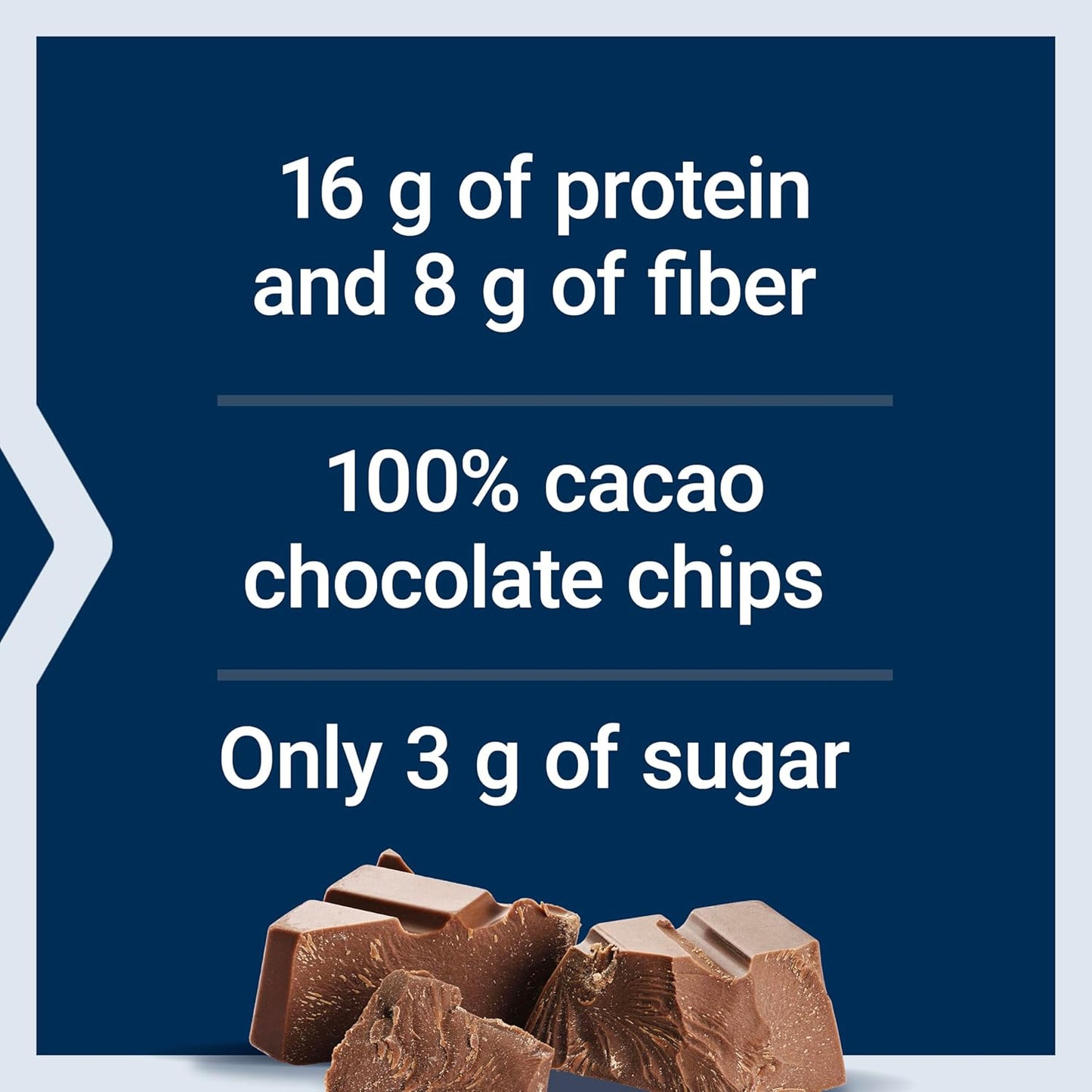 High-Protein Peanut Butter Chocolate Chip Wellness Bars - 16g Protein, 8g Fiber, Low Sugar - Cacao Chips, Whey Isolate Blend, Gluten-Free - 6 Individually Wrapped Snack Bars