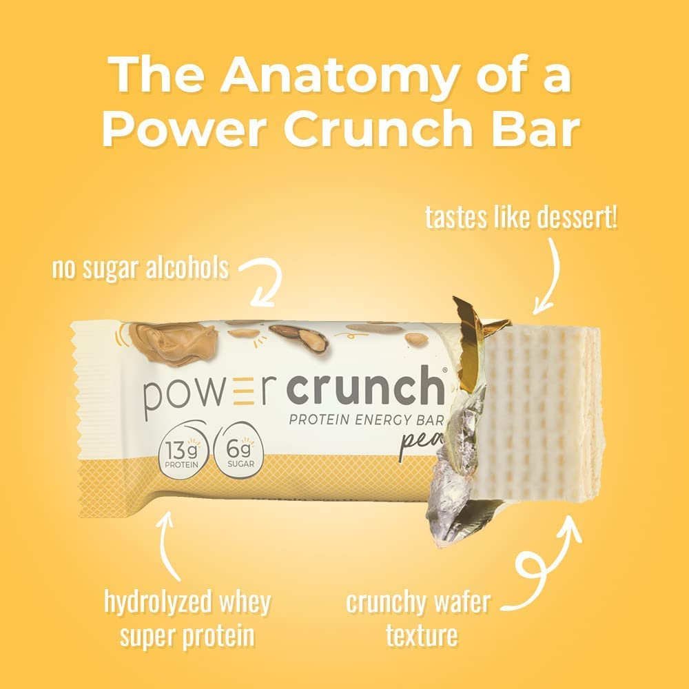 High Protein Peanut Butter Crème Wafer Bars, 1.4 oz (12 Count) - Delicious Power Crunch Snacks