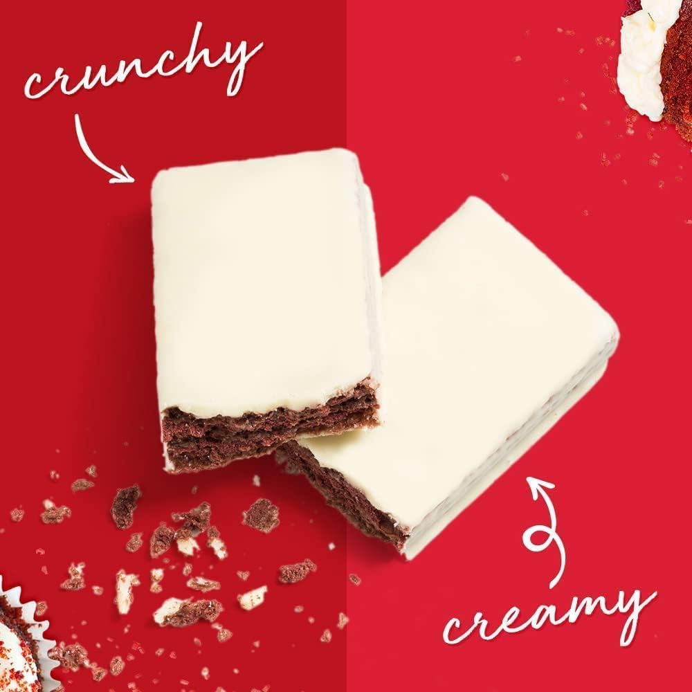 High Protein Red Velvet Wafer Bars, Delicious Snacks (12 Count) - Power Crunch