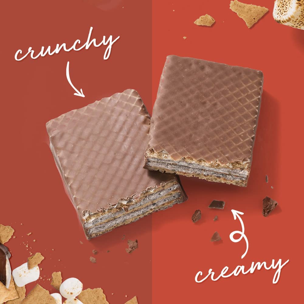 High Protein S'Mores Wafer Bars, Delicious Power Crunch Snacks, 1.4 oz Each (12 Pack)