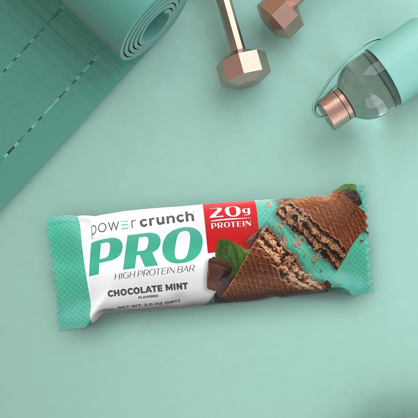 High Protein Snack: Power Crunch PRO Protein Wafer Bars, Chocolate Mint Flavor, 2.0 Ounce (4 Count)