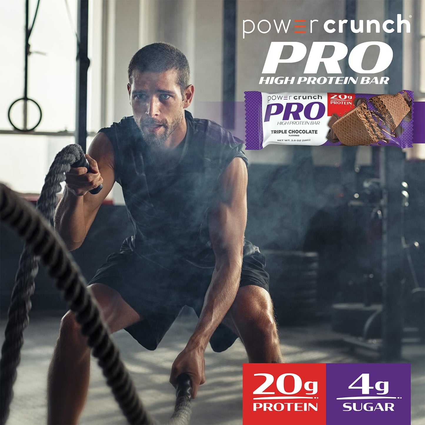 High Protein Triple Chocolate Power Crunch PRO Wafer Bars - 2.0 Ounce (4 Count)