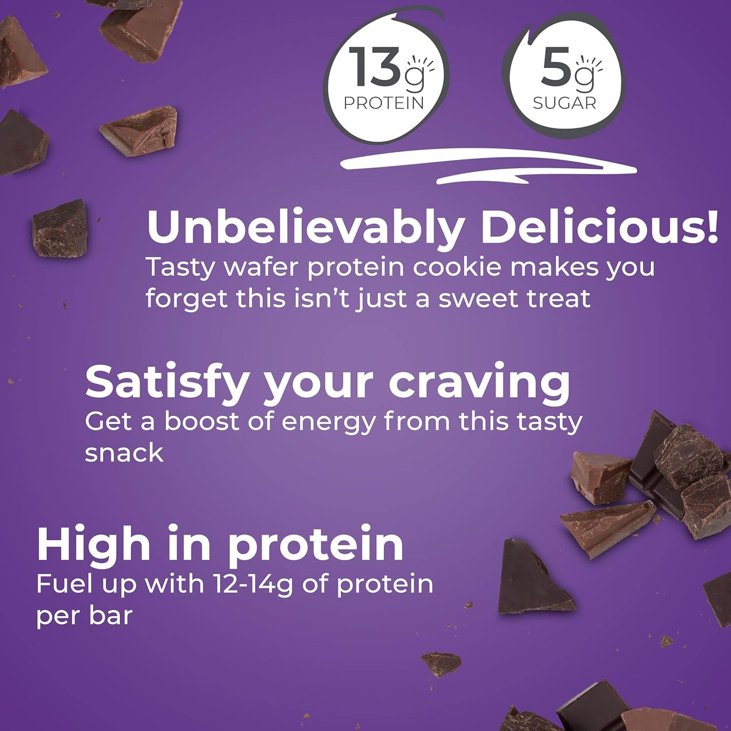 High Protein Triple Chocolate Power Crunch Wafer Bars - 12 Pack, 1.4 oz Delicious Snacks