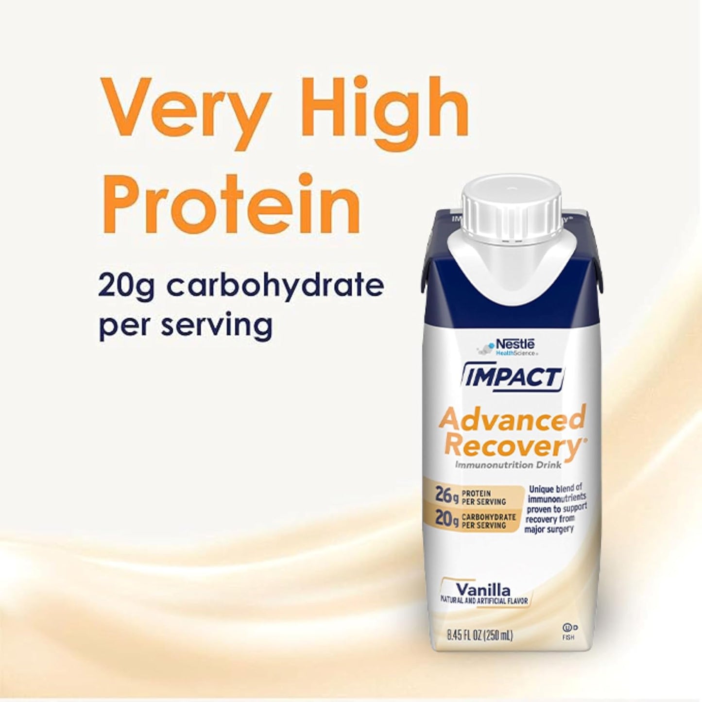 High-Protein Vanilla Recovery Drink for PRE and POST Surgery, 280 Calories, 26g Protein, 8.45 Fl Oz, Pack of 10