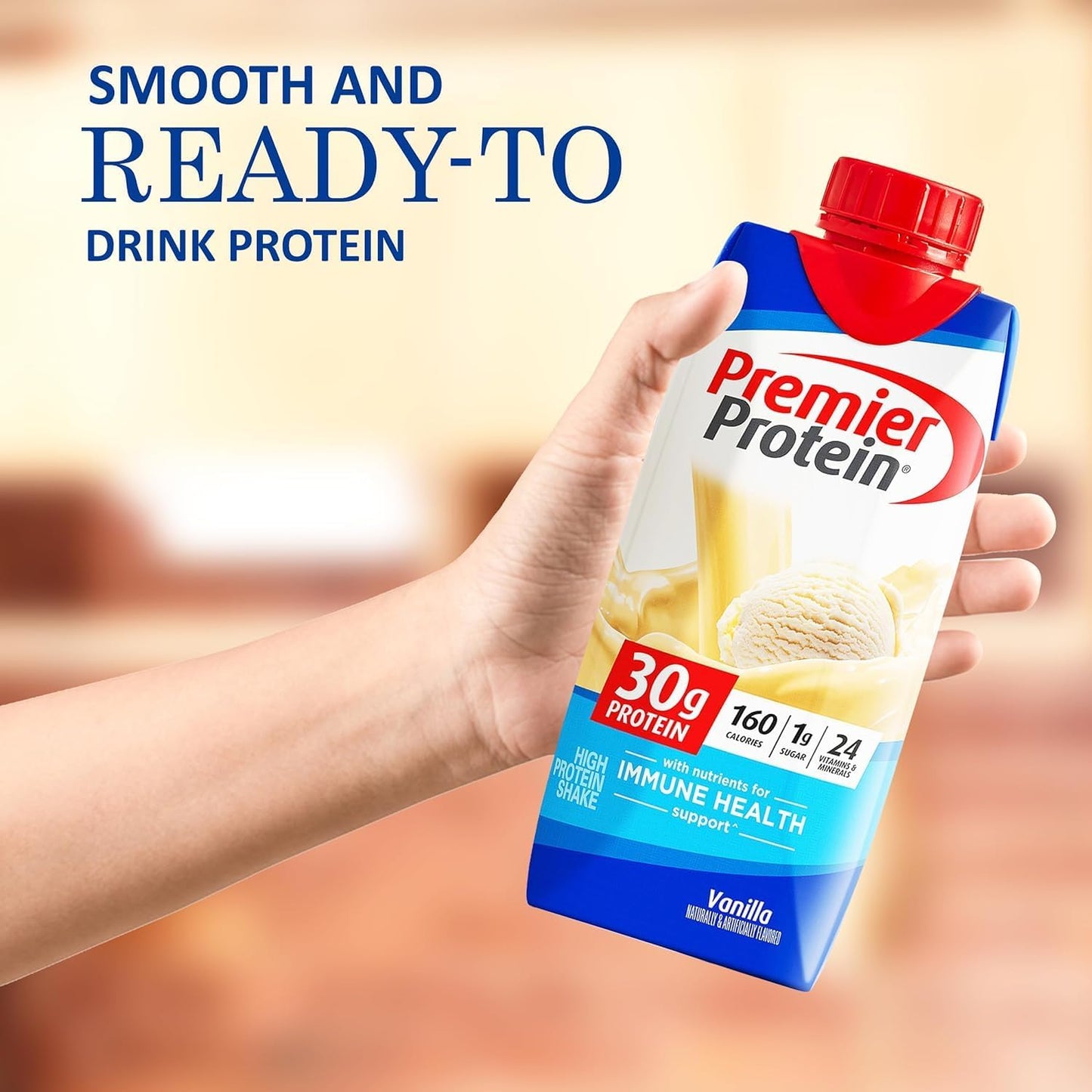 High Protein Vanilla Shake - 30g Protein, 160 Calories, 24 Vitamins & Minerals - JÁCLER Premier - Ready Set Gourmet - 1 Case (11 fl. oz, 10 pk) - Donate a Meal Program