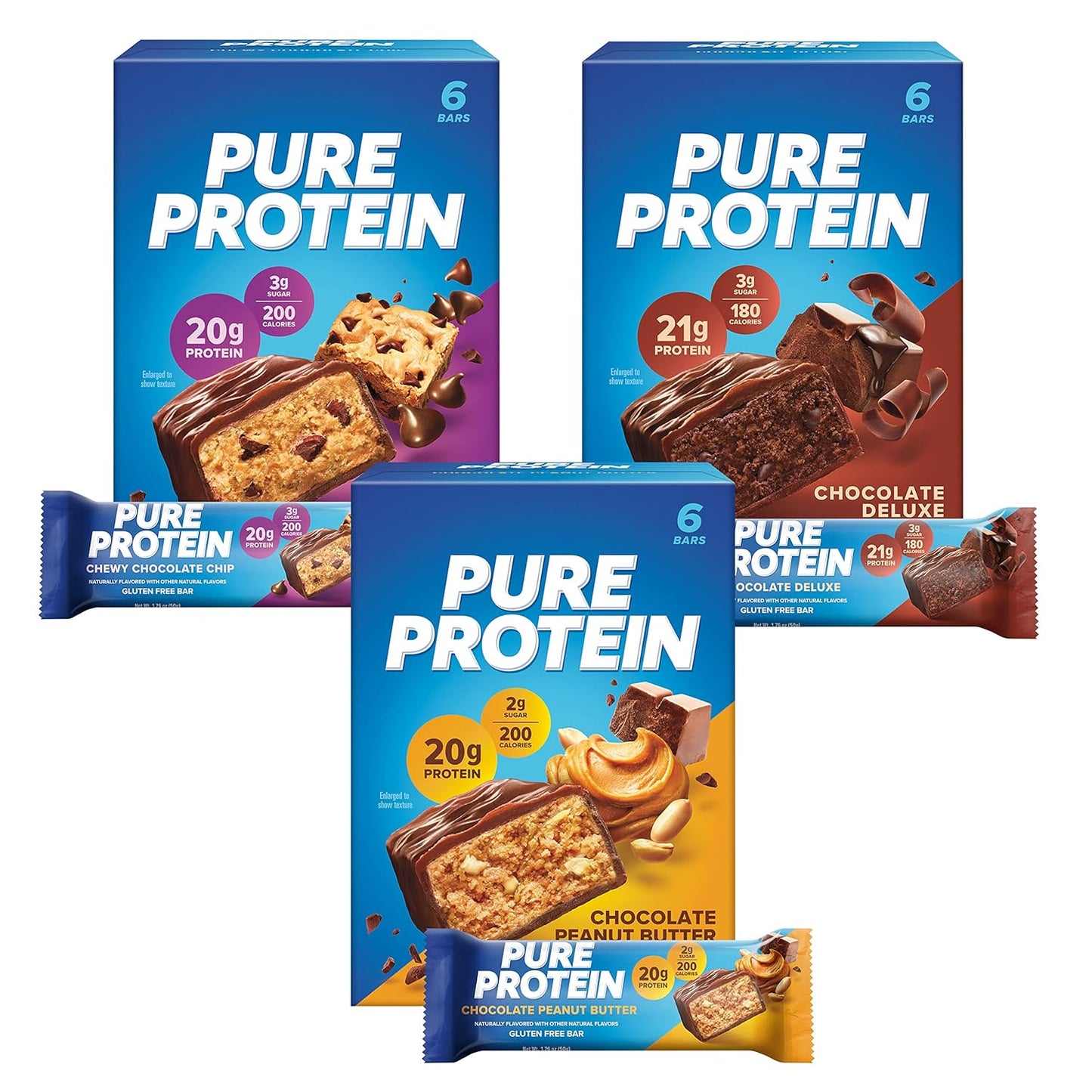 High Protein Variety Pack: 30 Bars, Gluten Free, Pure Protein & Quest Nutrition