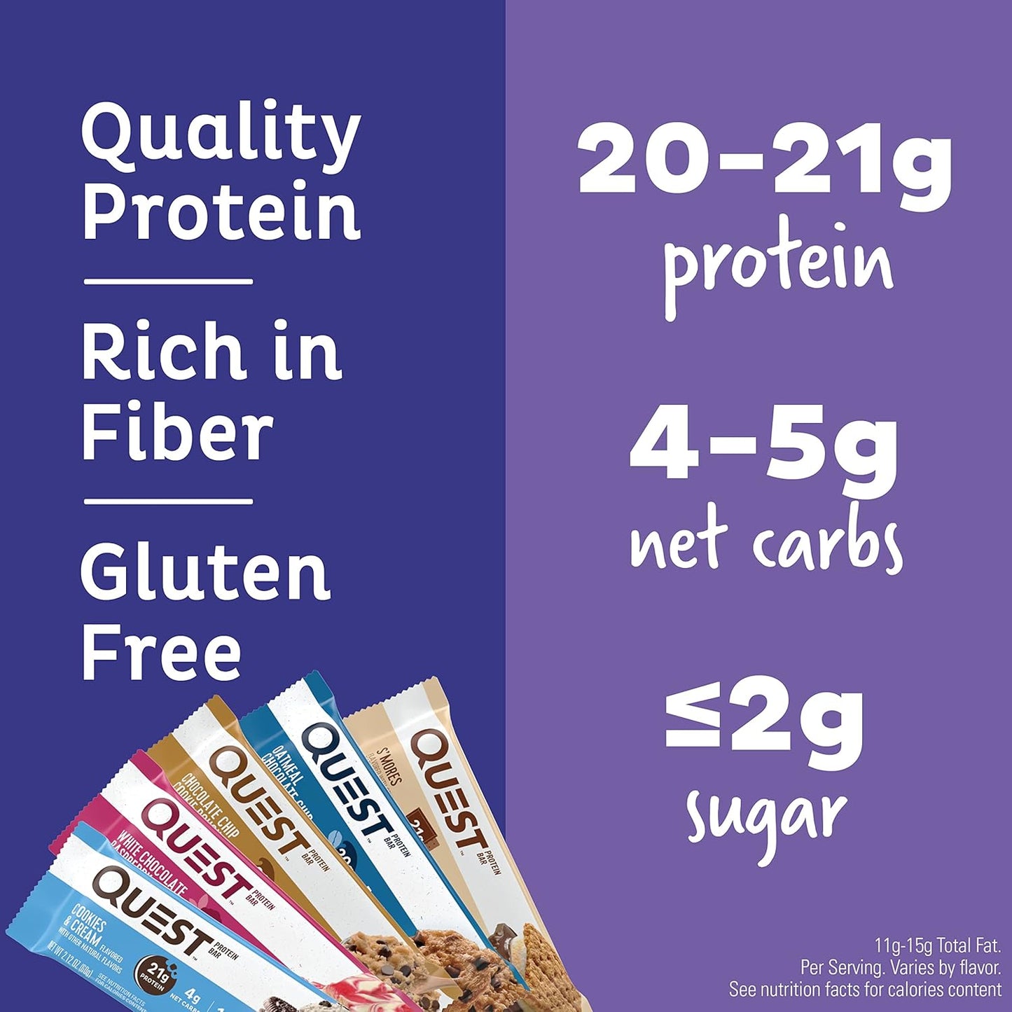 High Protein Variety Pack: 30 Bars, Gluten Free, Pure Protein & Quest Nutrition