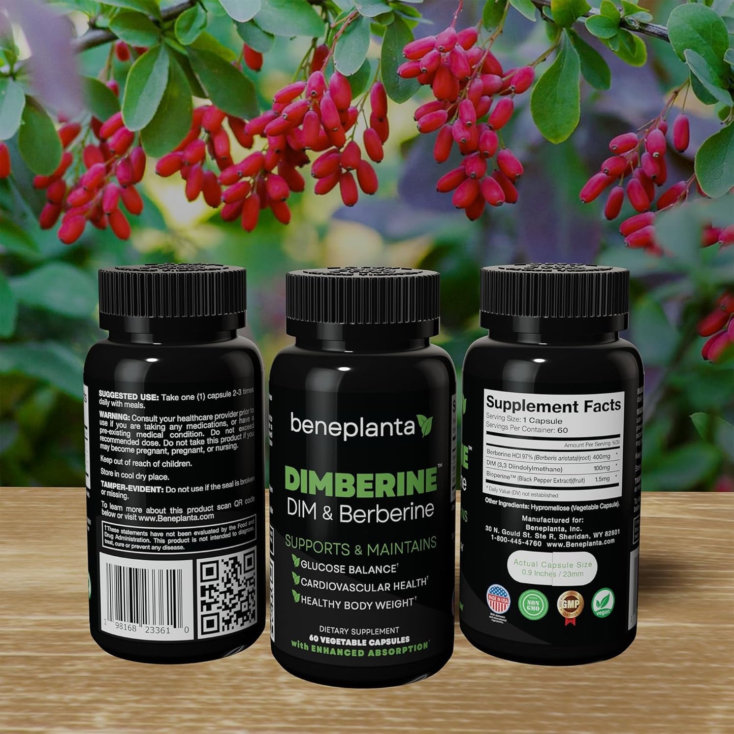 High Purity Dimberine DIM & Berberine Formula for Enhanced Absorption - 60 Capsules