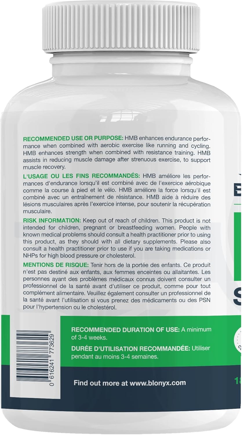 High Purity HMB Sport Capsules for Performance & Recovery - 3g Daily, Reduces Muscle Soreness, 30-Day Supply