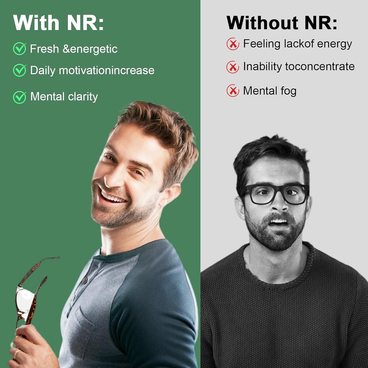 High Purity Liposomal NAD+ Supplement with Nicotinamide Riboside, Resveratrol, and Quercetin - 900mg Capsules for Energy and Focus