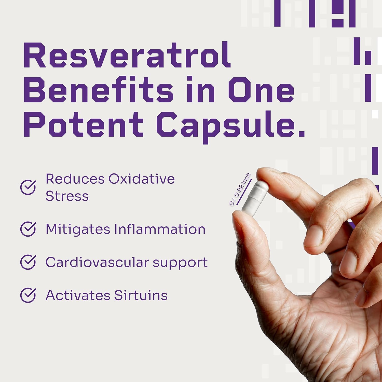 High Purity Liposomal Trans Resveratrol Supplement - 250mg Capsules, Vegan, Antioxidant - 60 Count