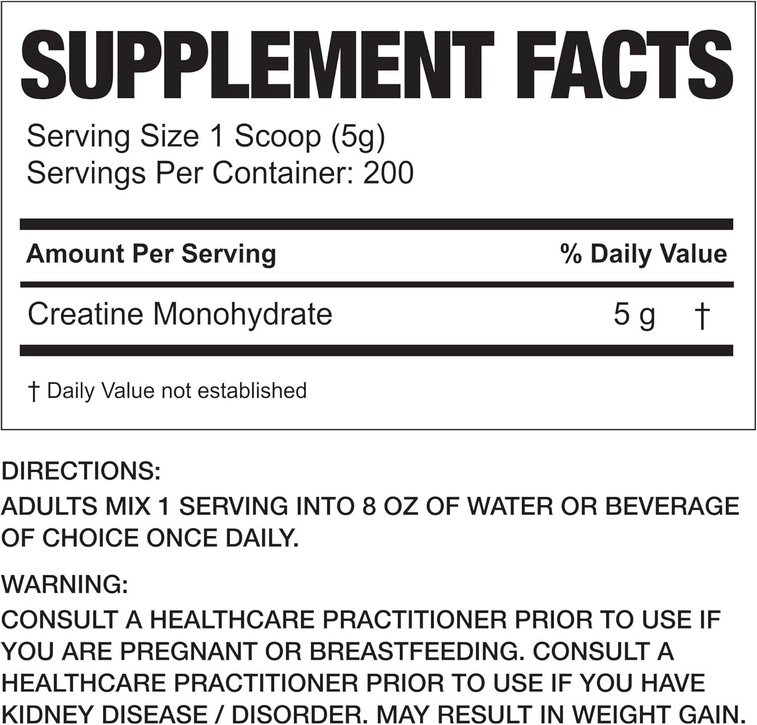 High-Purity Micronized Creatine Monohydrate for Strength & Muscle Growth - 100 to 200 Servings