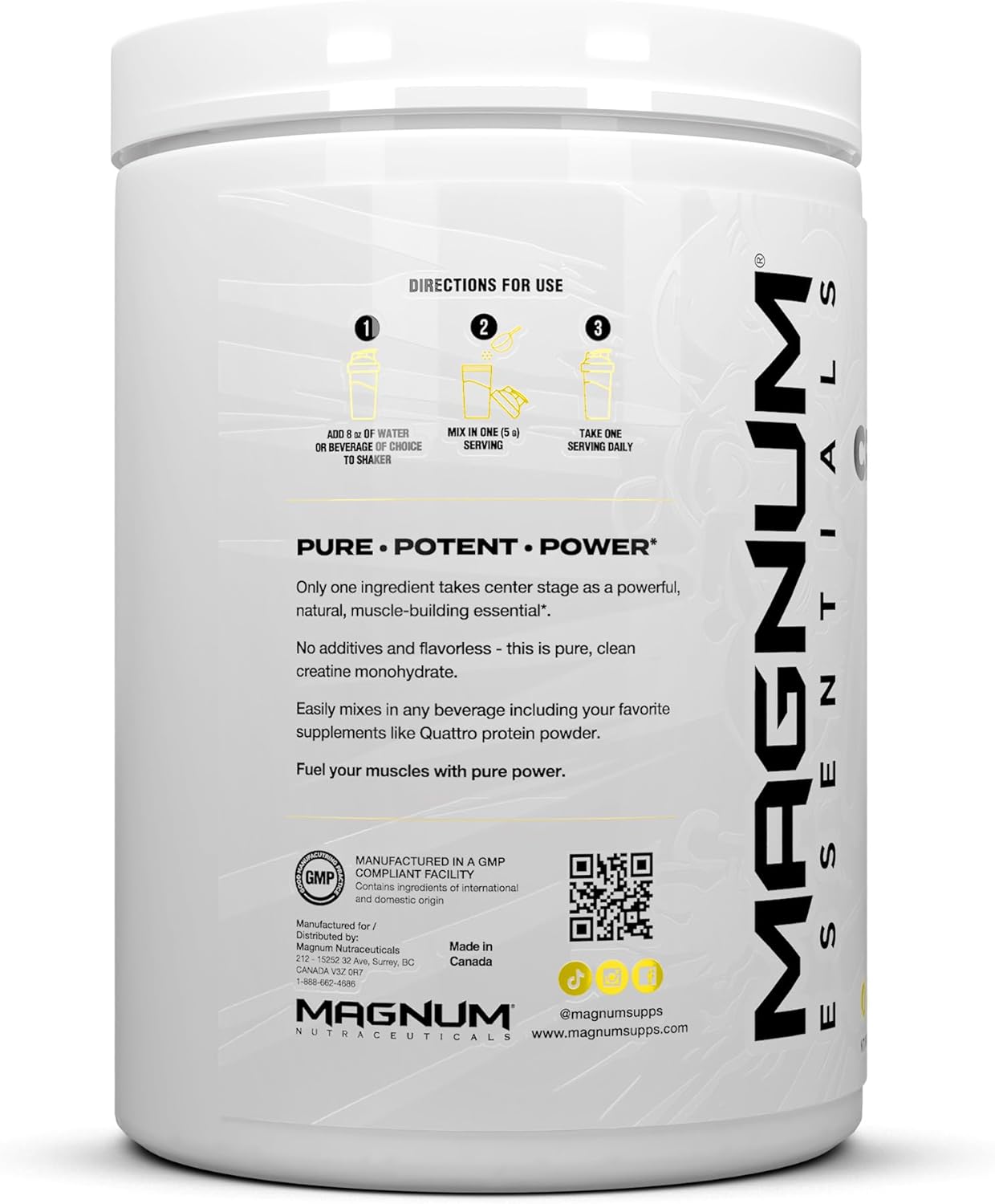 High-Purity Micronized Creatine Monohydrate for Strength & Muscle Growth - 100 to 200 Servings