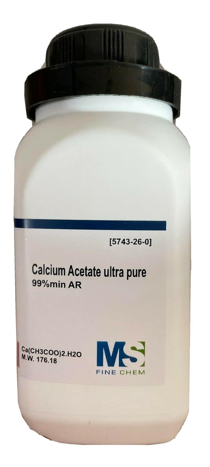 High Purity MS FINECHEM Calcium Acetate 100g - 99% Minimum Purity