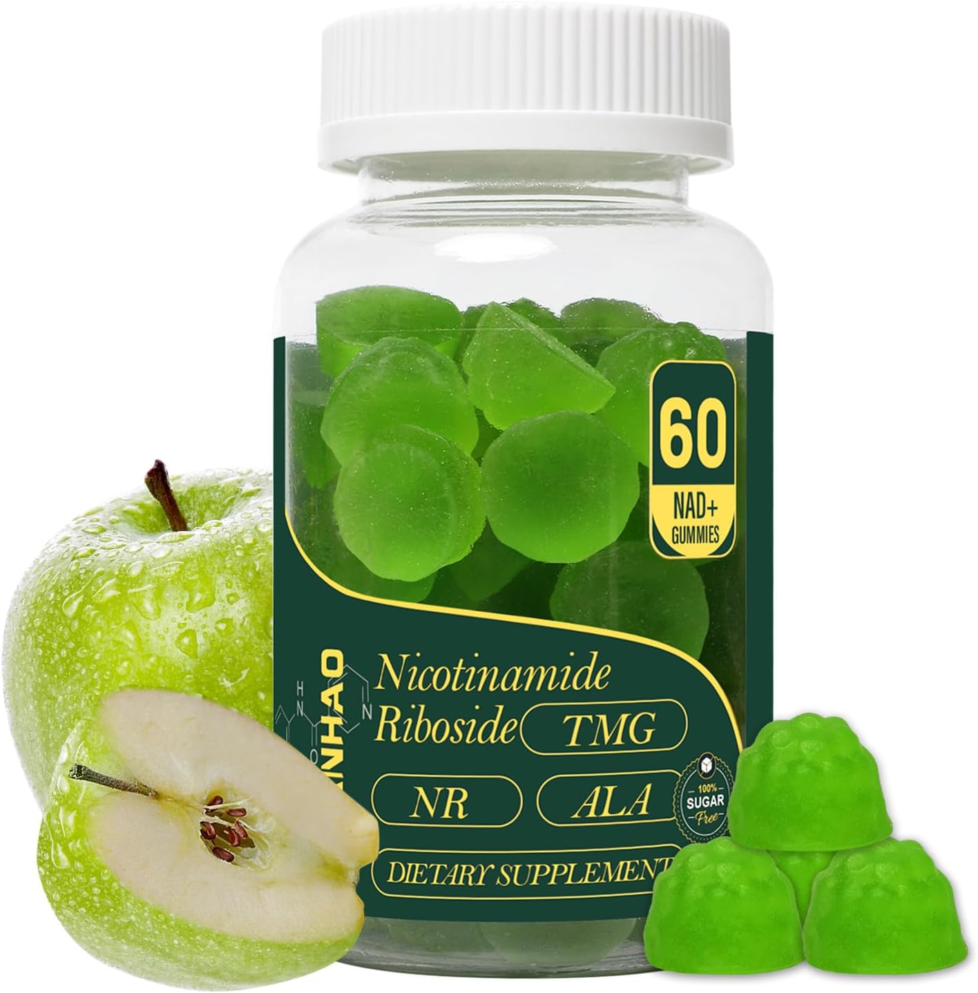 High Purity NMN Supplement Gummies with Liposomal Nicotinamide Riboside, Resveratrol, and Quercetin - Anti-Aging, Energy, Focus - 1 Box