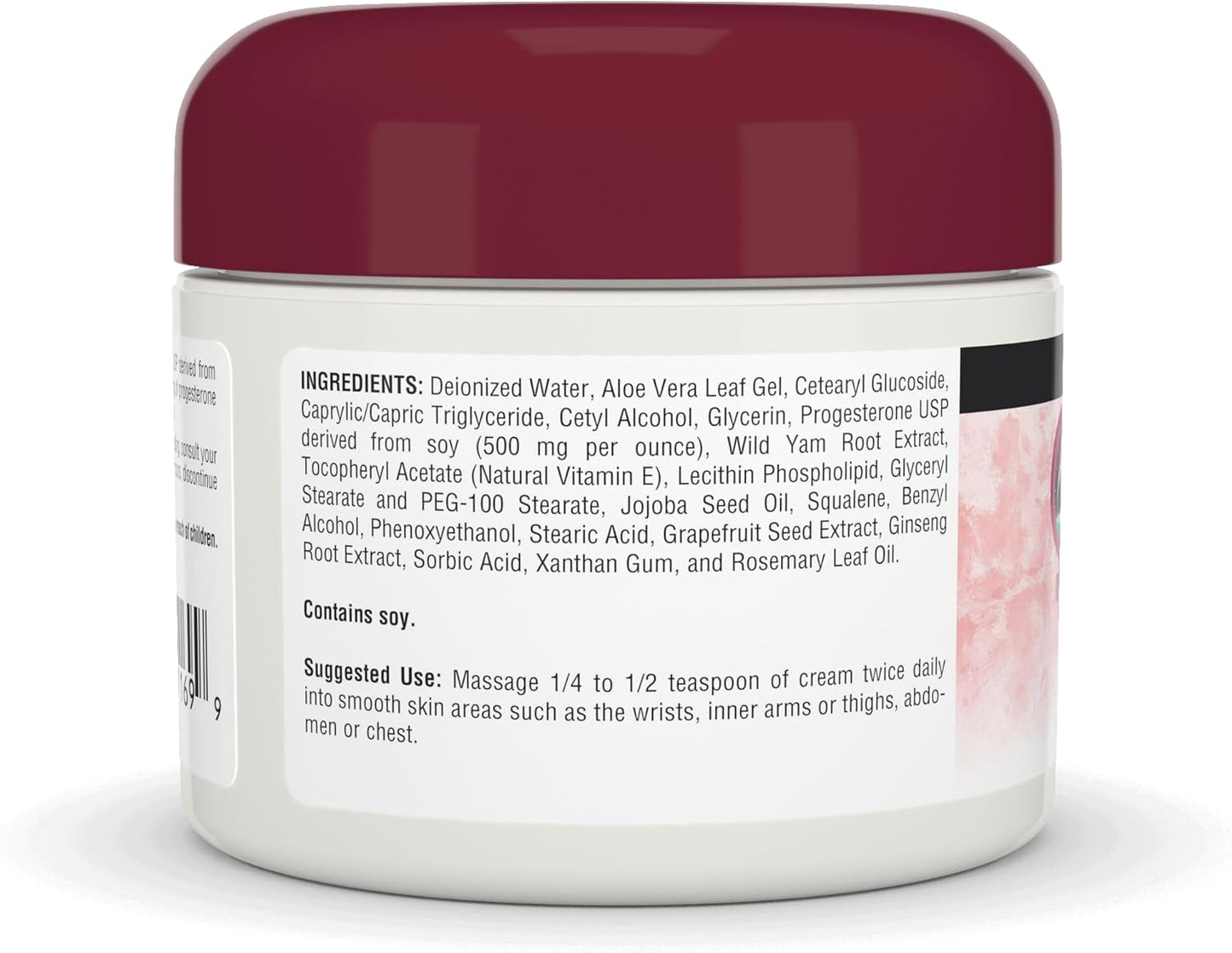 High Purity Progesterone Cream for Women's Health Support - Paraben-Free - 2 Ounce Jar