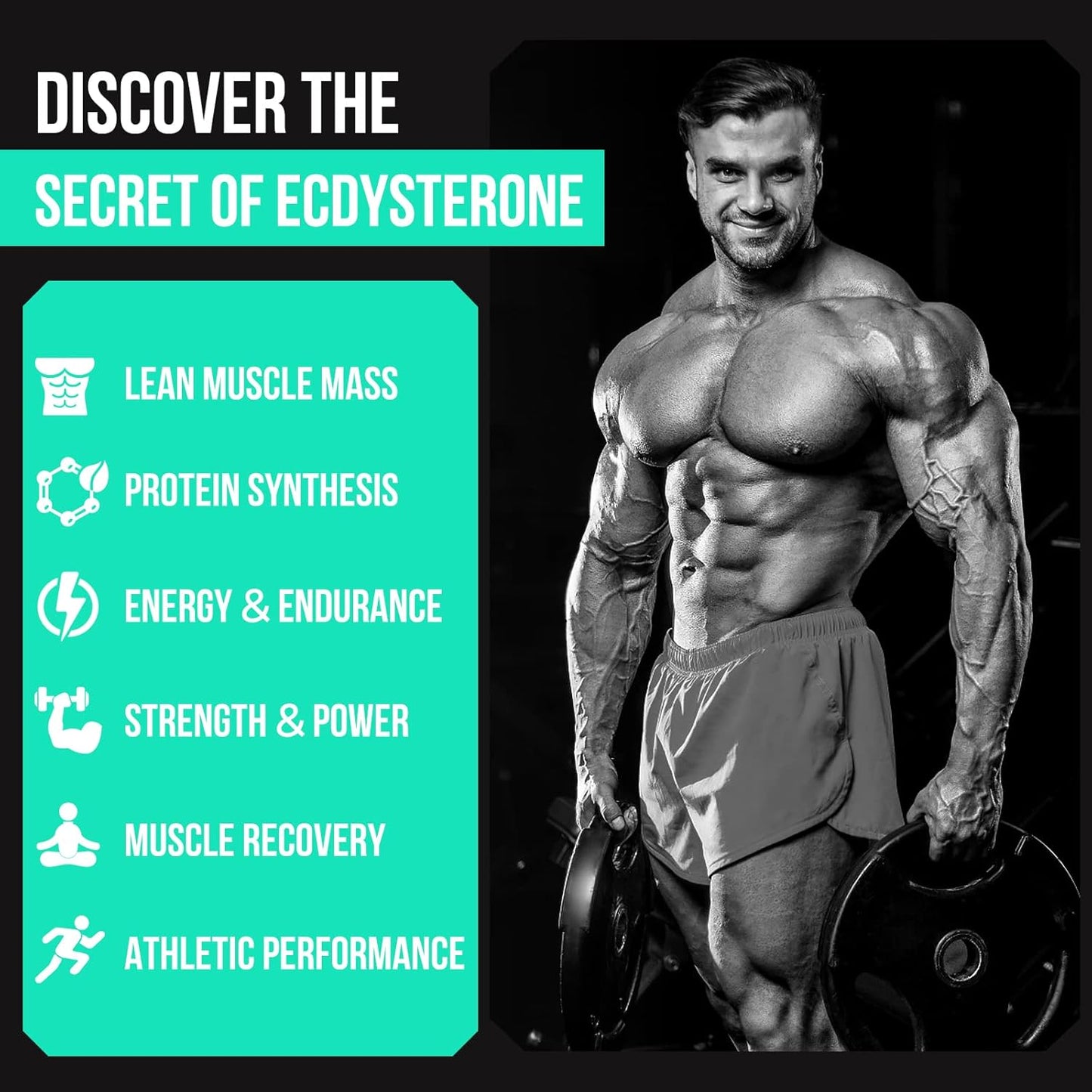 High Purity Thalacy 1200MG Beta Ecdysterone Supplement for Lean Muscle Mass - 120 Capsules