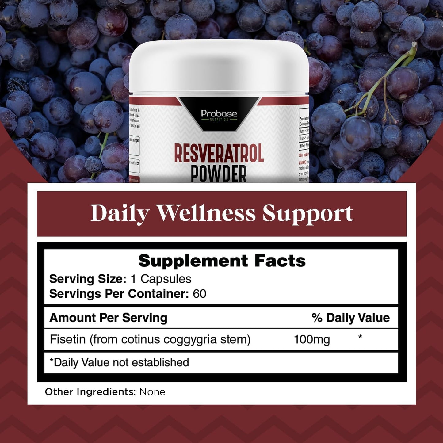 High Purity Trans Resveratrol Powder Supplement for Age Support - 40-Day Supply, 40g