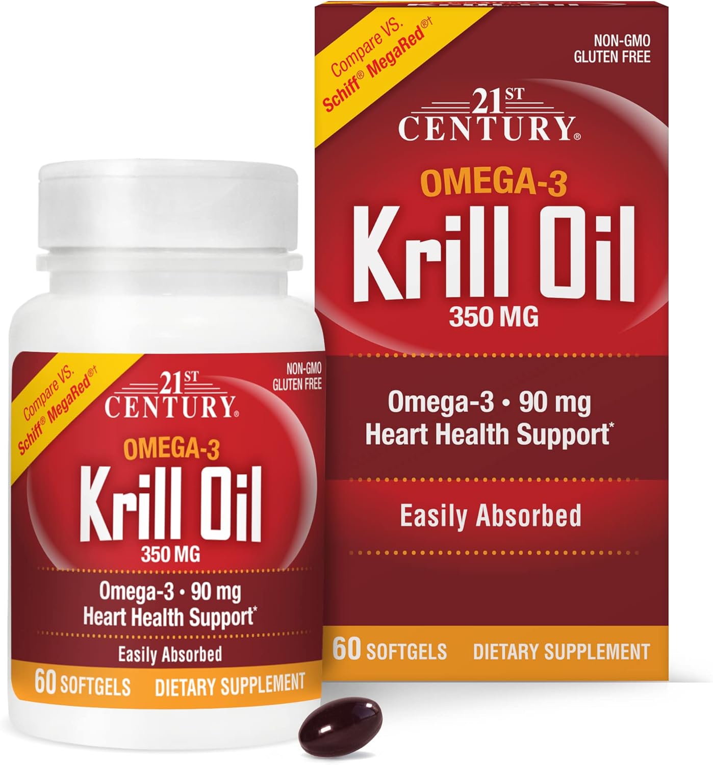 High-Quality 300 mg Krill Oil Softgels - 60 Count for 21st Century