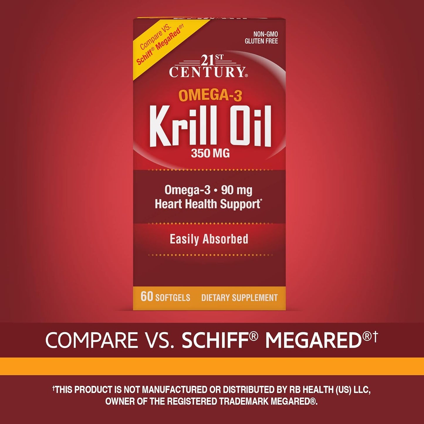 High-Quality 300 mg Krill Oil Softgels - 60 Count for 21st Century
