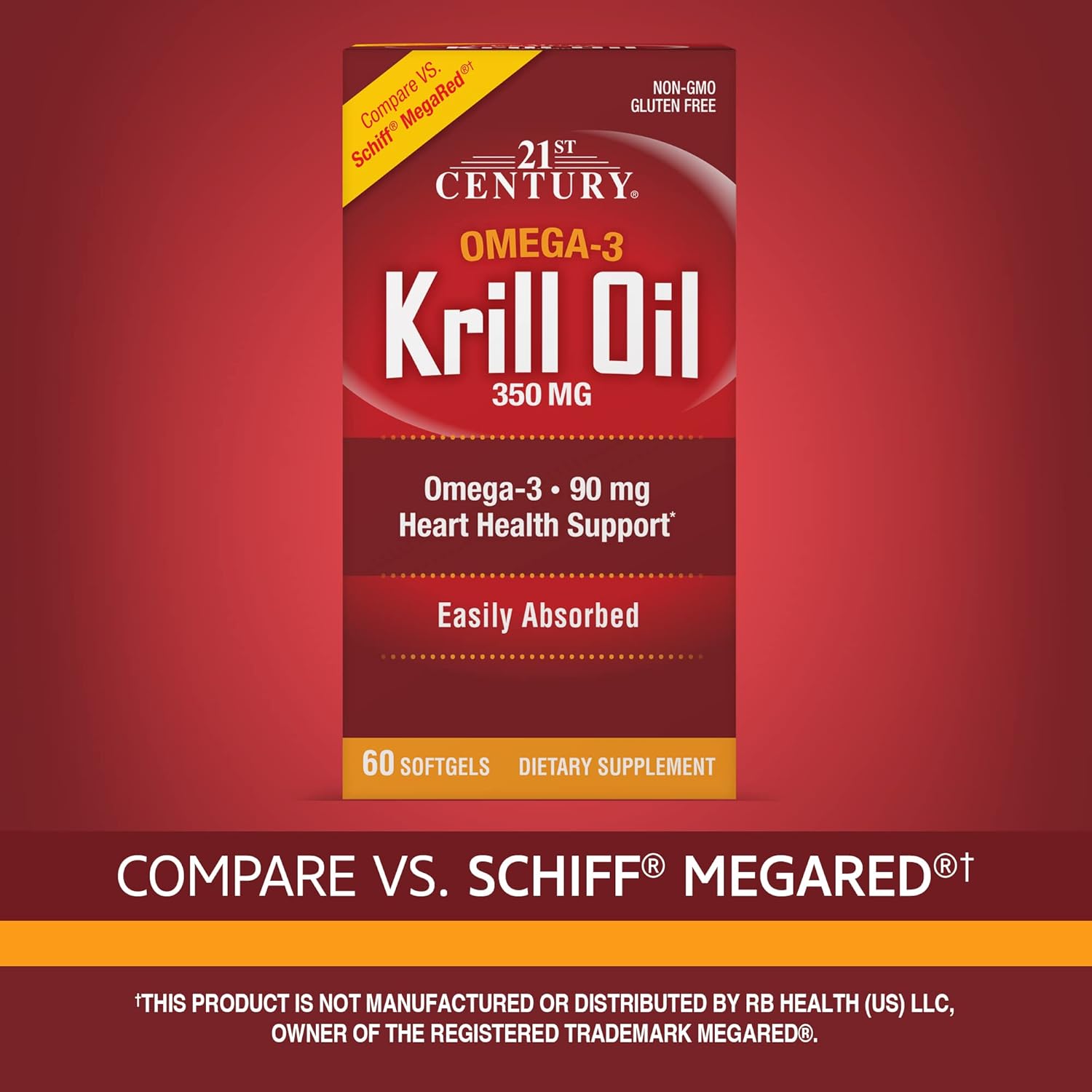 High-Quality 300 mg Krill Oil Softgels - 60 Count for 21st Century