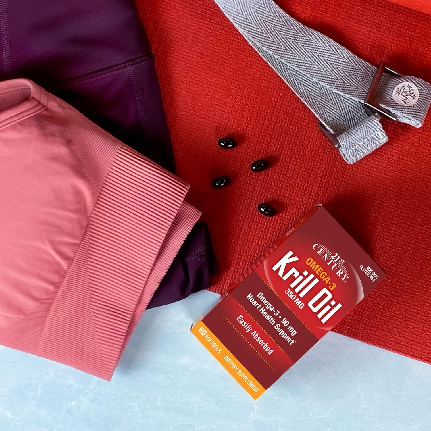 High-Quality 300 mg Krill Oil Softgels - 60 Count for 21st Century