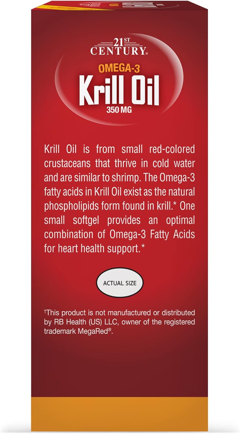 High-Quality 300 mg Krill Oil Softgels - 60 Count for 21st Century