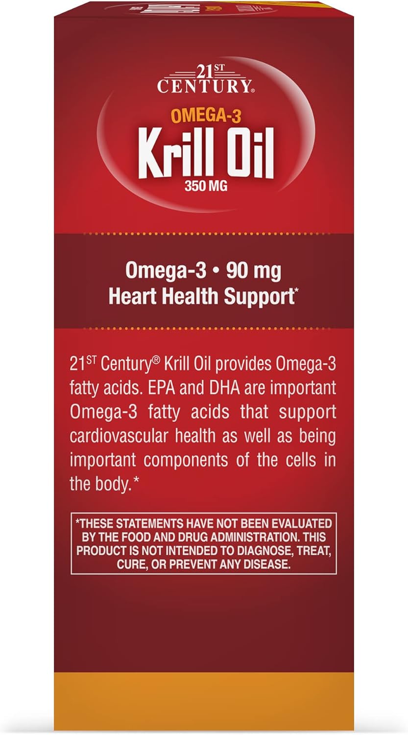 High-Quality 300 mg Krill Oil Softgels - 60 Count for 21st Century