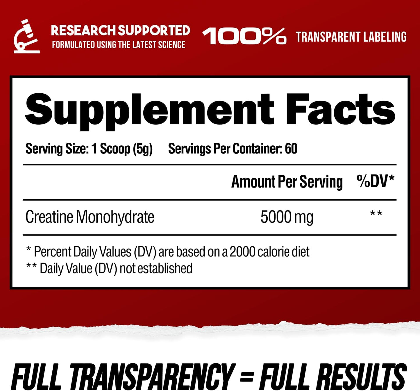 High Quality 5000mg Creatine Monohydrate Powder for Muscle Strength - Pure Supplement for Athletic Performance (60 Servings)