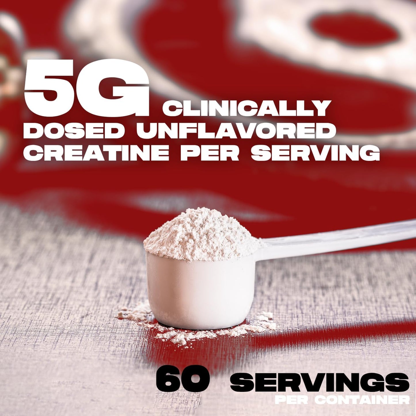 High Quality 5000mg Creatine Monohydrate Powder for Muscle Strength - Pure Supplement for Athletic Performance (60 Servings)