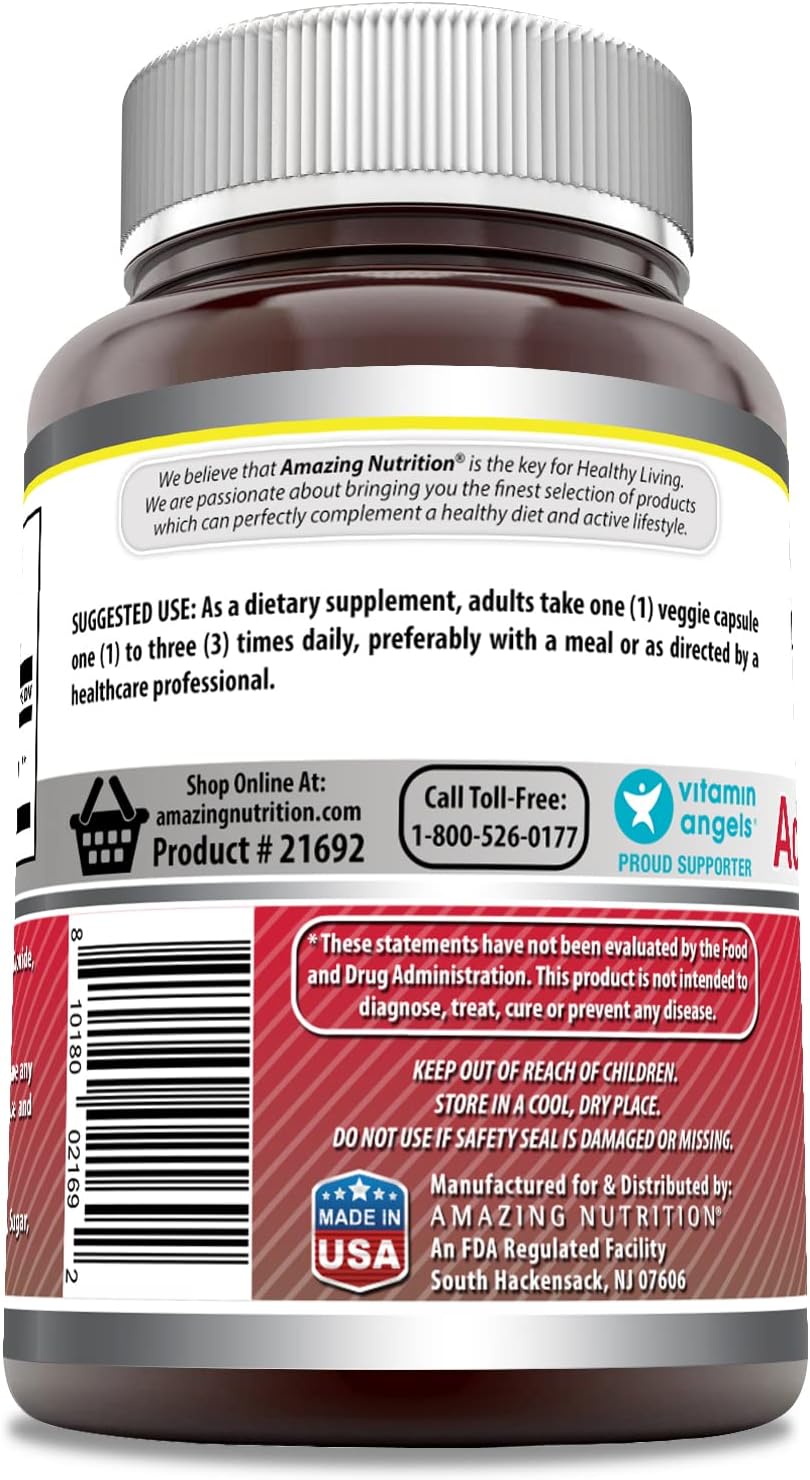 High-Quality Acetyl L-Carnitine HCL Supplement | 500mg Per Serving | 120 Veggie Capsules | Non-GMO | Gluten Free | USA-Made