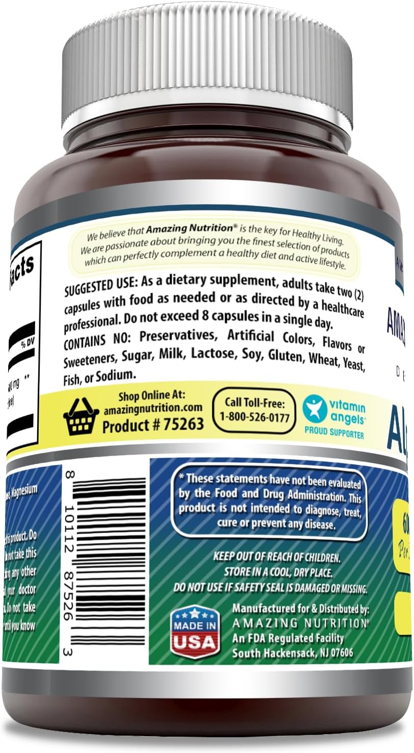 High-Quality Alpha GPC Supplement 600mg - 120 Capsules - Non-GMO & Gluten Free - USA Made by Amazing Nutrition