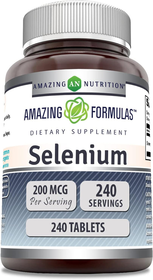 High Quality Amazing Nutrition Amazing Formulas Selenium 200 mcg Supplement - 240 Tablets - Non-GMO & Gluten Free - Made in USA