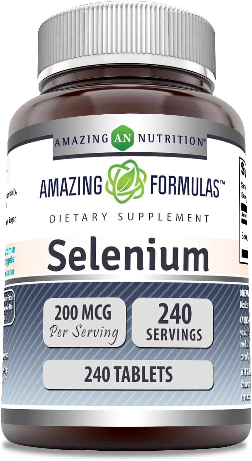 High Quality Amazing Nutrition Amazing Formulas Selenium 200 mcg Supplement - 240 Tablets - Non-GMO & Gluten Free - Made in USA