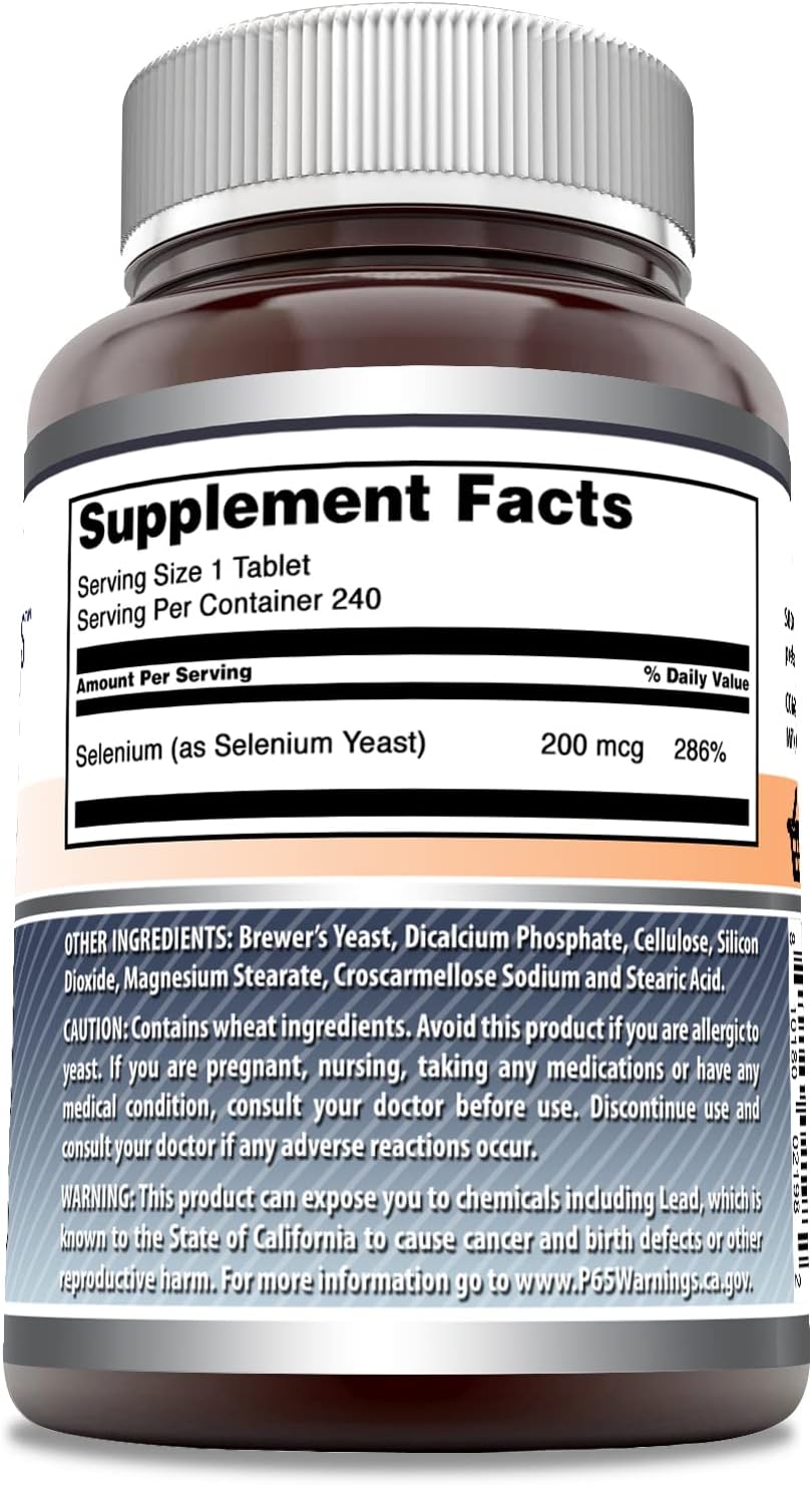 High Quality Amazing Nutrition Amazing Formulas Selenium 200 mcg Supplement - 240 Tablets - Non-GMO & Gluten Free - Made in USA