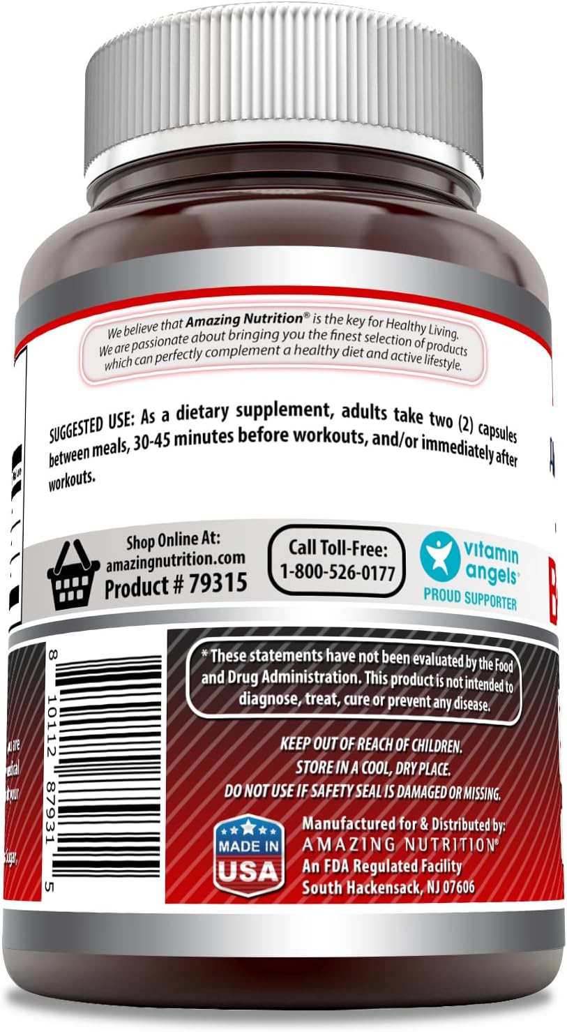 High-Quality BCAA 2:1:1 Capsules Supplement | 1000 Mg Per Serving | Branched Chain Amino Acids | Made in USA (1 Pack, 250 Count)